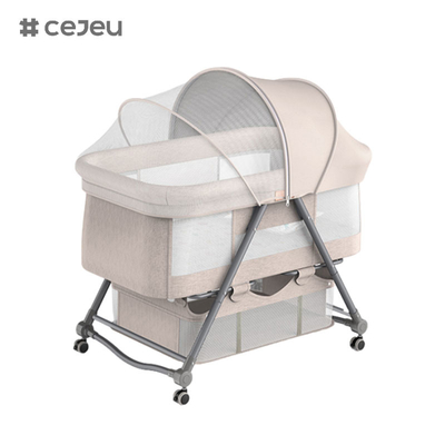 CJ-BJJ-001 높이 조절할 수 있는 아기 요람 높이 조절할 수 있는 아기 요람 침대 요람이 있는 요람 300D 린 캔더 네 가지 색상