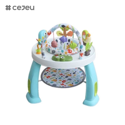 CJ-XTD-901 3in1 다기능 어린이 활동 테이블 베이비 워커 및 흥미로운 빌딩 블록 세트 플라스틱 프레임