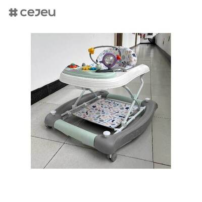 CJ-BST-9308 (WALKER + ROCKER + PUSH),Walker & Rocker 2-in-1: 3 레벨 리프트와 안전 잡기 기반과 함께 뮤지컬 광기 승차