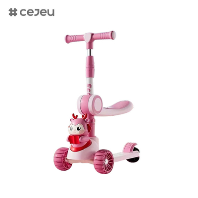 CJ-6333, 빛/음악/큰 바퀴/두층 체시, 보라색/핑크/녹색/푸른, 4가지 색상 옵션, 소년과 소녀