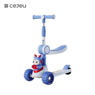 CJ-6333, 빛/음악/큰 바퀴/두층 체시, 보라색/핑크/녹색/푸른, 4가지 색상 옵션, 소년과 소녀