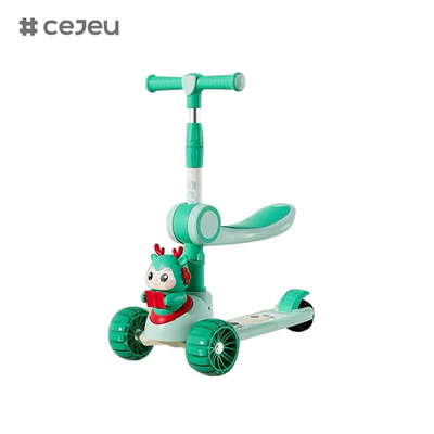 CJ-6333, 빛/음악/큰 바퀴/두층 체시, 보라색/핑크/녹색/푸른, 4가지 색상 옵션, 소년과 소녀
