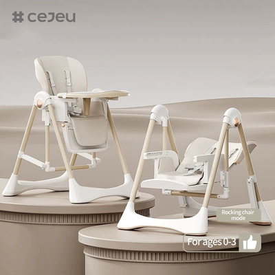 CJ-28,2 1+PP+스윙,그레이/백/핑크/브런,4가지 색상, 64*31*57cm의 패키지 사이즈,신뢰되고 안전한 아기 높은 의자