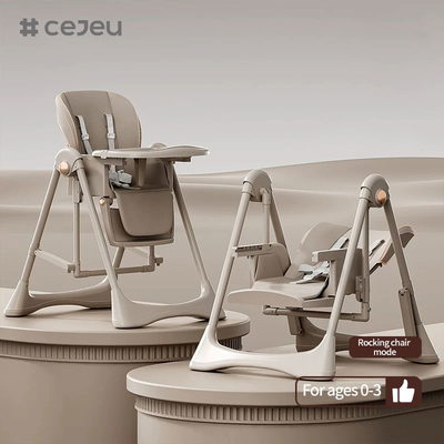 CJ-28,2 1+PP+스윙,그레이/백/핑크/브런,4가지 색상, 64*31*57cm의 패키지 사이즈,신뢰되고 안전한 아기 높은 의자