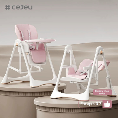 CJ-28,2 1+PP+스윙,그레이/백/핑크/브런,4가지 색상, 64*31*57cm의 패키지 사이즈,신뢰되고 안전한 아기 높은 의자