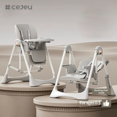 CJ-28,2 1+PP+스윙,그레이/백/핑크/브런,4가지 색상, 64*31*57cm의 패키지 사이즈,신뢰되고 안전한 아기 높은 의자