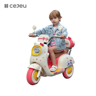 CJ-BBF-318 전기 모터사이클, 커피 분홍 흰색.6V4*1/380*1/하나 클릭 시작/음악/이야기 어린 시절/LED
