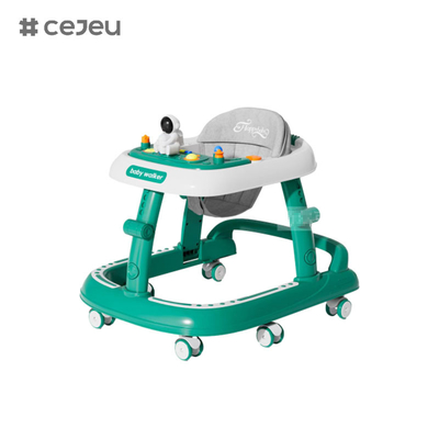 CJ-5688, 베이비 워커, 음악 7 높이 조절기 조용한 바퀴 * 6 쿠션: 린 한 클릭 접기, 빨간 녹색 검은