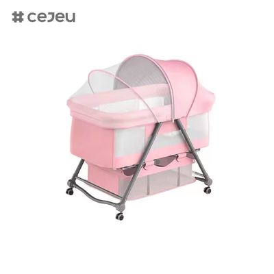 CJ-BJJ-001 높이 조절할 수 있는 아기 요람 높이 조절할 수 있는 아기 요람 침대 요람이 있는 요람 300D 린 캔더 네 가지 색상