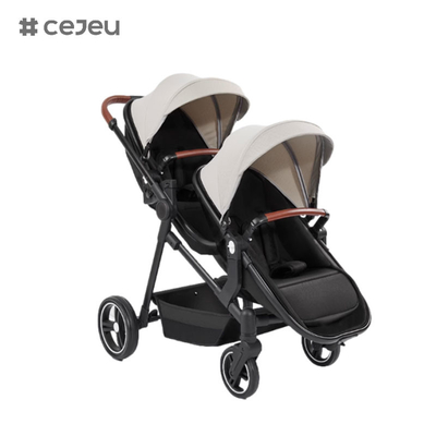 CJ-PSD-S600T 새 디자인 접이식 분리 가능한 듀얼 베이비 프램 트윈 스롤러 0-3 살 아기