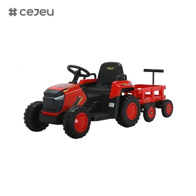 CJ-DLS-X18 어린이 전기 트랙터 장난감 자동차 듀얼 모터 12v 배터리 가동 플라스틱 음악 LED 조명과 장난감 차에 탈