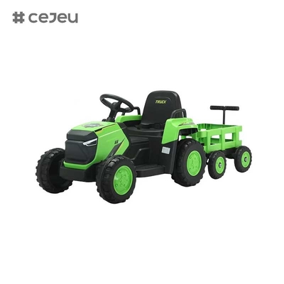 CJ-DLS-X18 어린이 전기 트랙터 장난감 자동차 듀얼 모터 12v 배터리 가동 플라스틱 음악 LED 조명과 장난감 차에 탈