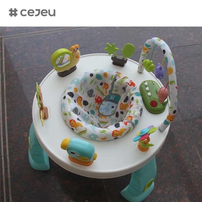 CJ-XTD-901 3in1 다기능 어린이 활동 테이블 베이비 워커 및 흥미로운 빌딩 블록 세트 플라스틱 프레임