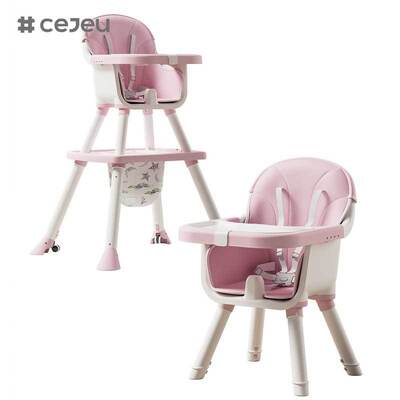 CJ-PM-028 먹기 식사 의자 높이 조절 안전 벨트 부드러운 아기 다기능 접이식 어린이 의자 아기 의자
